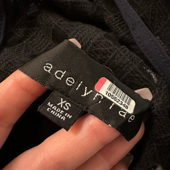 Adelyn Rae navy blue embroidered top cropped jumpsuit size XS - Picture 6 of 11